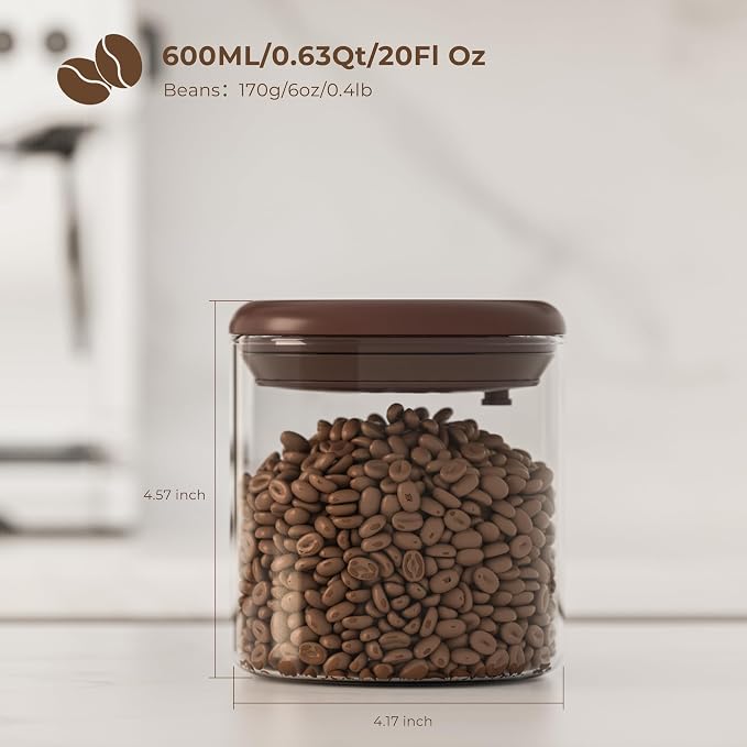 Clear Glass Coffee Container 2-Pack - Image 4