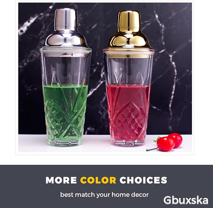 Cocktail Shaker, 14.5 Oz Glass Drink Shakers Cocktail - Image 6
