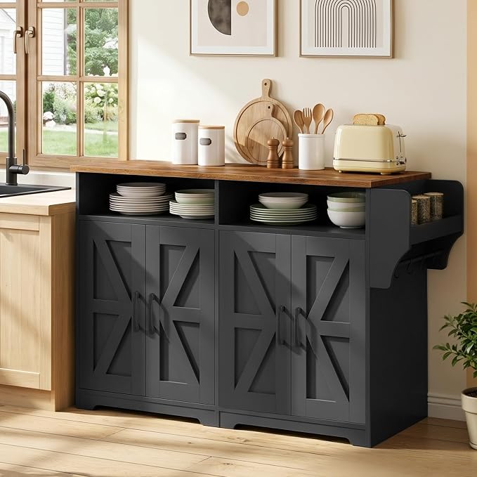 YATINEY Coffee Bar Cabinet, Kitchen Island - Image 8