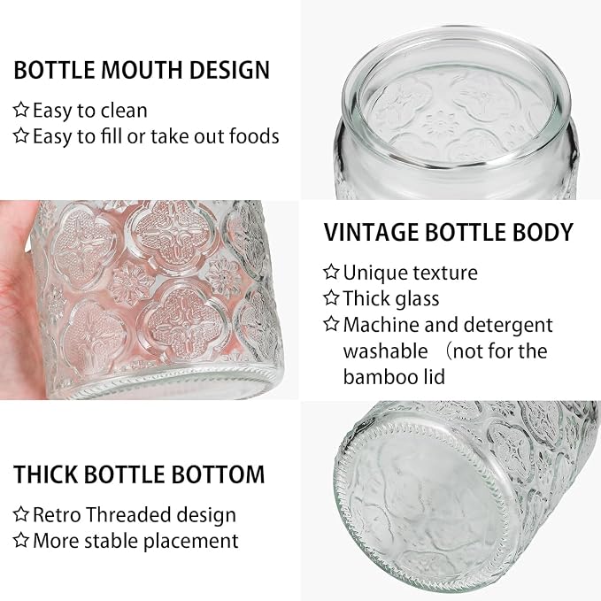 Glass Jar With Lid, 24oz Food Storage Containers Clear Mason Jars, 2 Pack | - Image 7