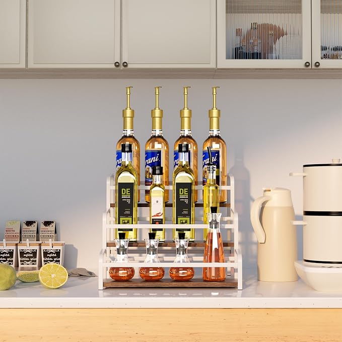 3-Tier Coffee Syrup Rack for Countertop, Large Capacity 12-Bottles Syrup Stand - Image 5