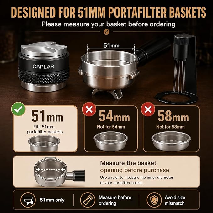 51mm Espresso Accessories Kit for DeLonghi, Adjustable 2-in-1 Coffee - Image 7