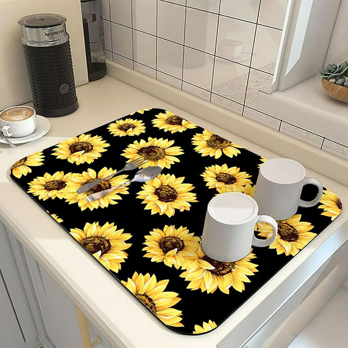 Coffee Bar Mat Rubber Dish Drying Mat - Image 2