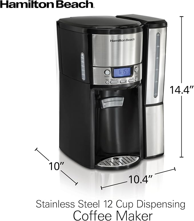 Hamilton Beach One Press Programmable Dispensing 12 Cup Coffee Maker - Image 8