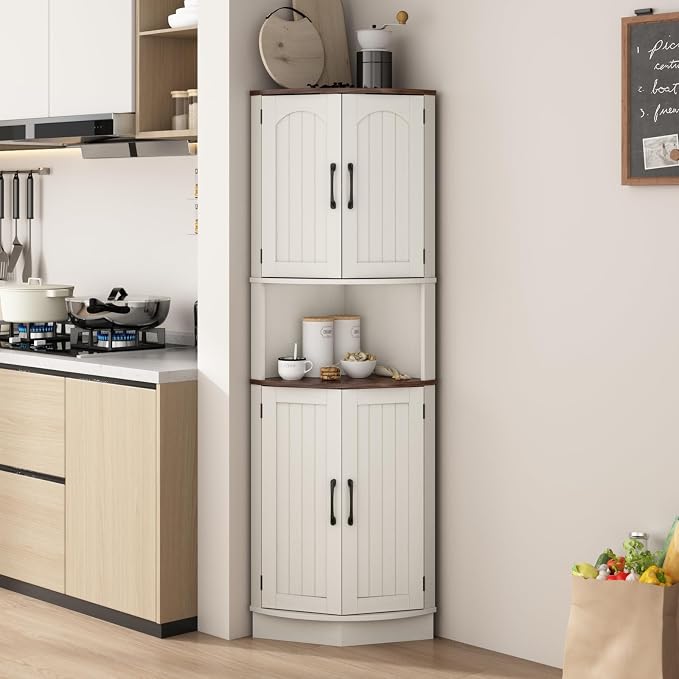 HOKYHOKY Tall Corner Cabinet, 64.7" Corner Storage Cabinet - Image 4