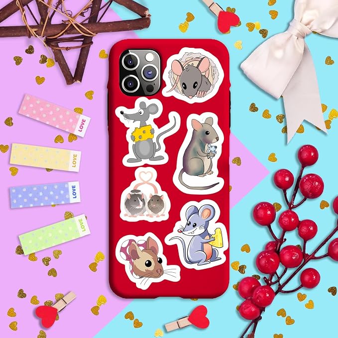 100Pcs Mouse Stickers for Water Bottle and Laptop - Image 6