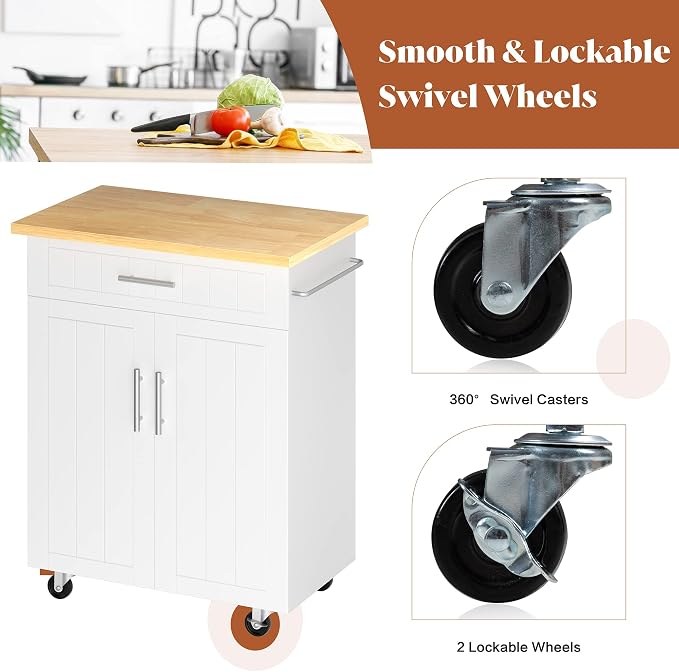 JY QAQA 26" Kitchen Island on Wheels - Image 6