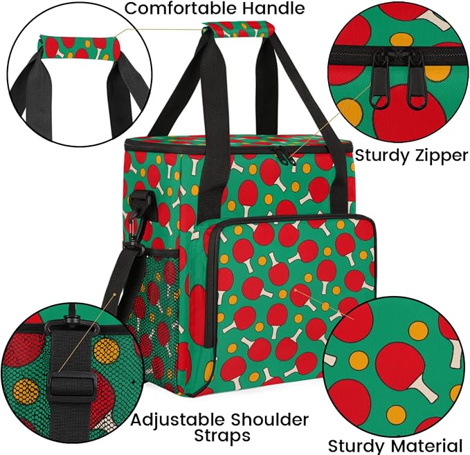 Table Tennis Pattern Coffee Maker Travel Bag, Table Tennis Pattern Large - Image 6