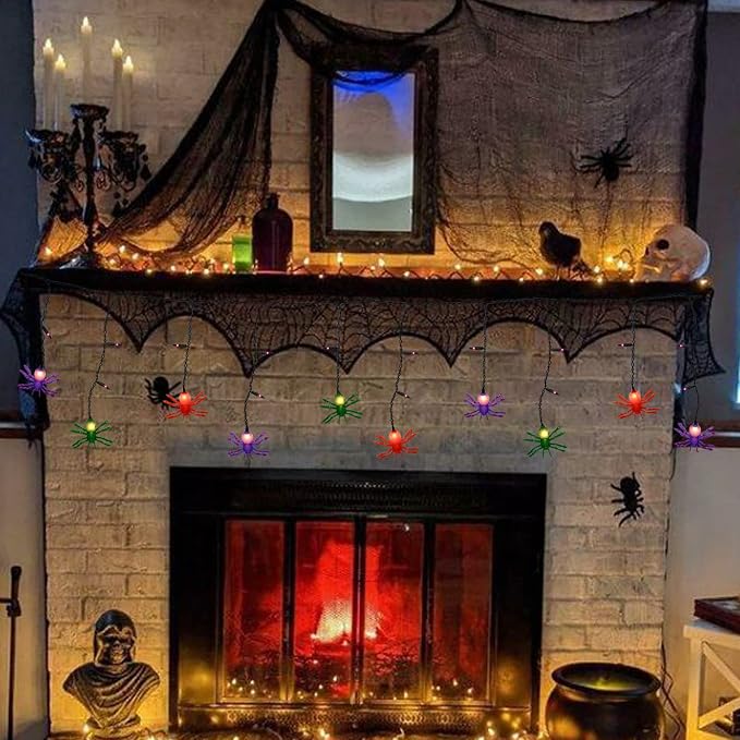 Halloween Spider String Lights, 7Ft Halloween Decorative String Lights - Image 6