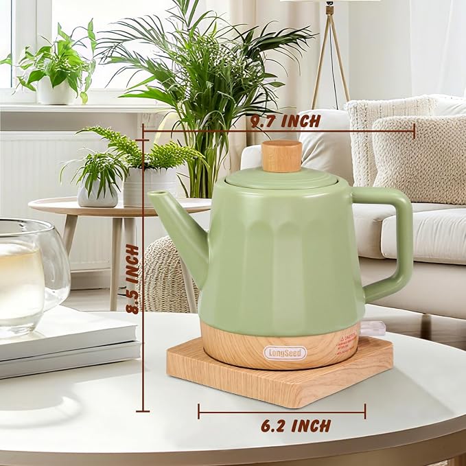 Ceramic Electric Kettle 1.2L, Automatic Shut Off Tea Kettle & Hot Water Boiler - Image 2