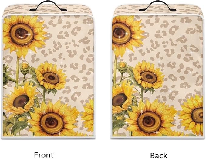 Leopard Sunflower Coffee Maker Covers, Anti Dust Covers - Image 3
