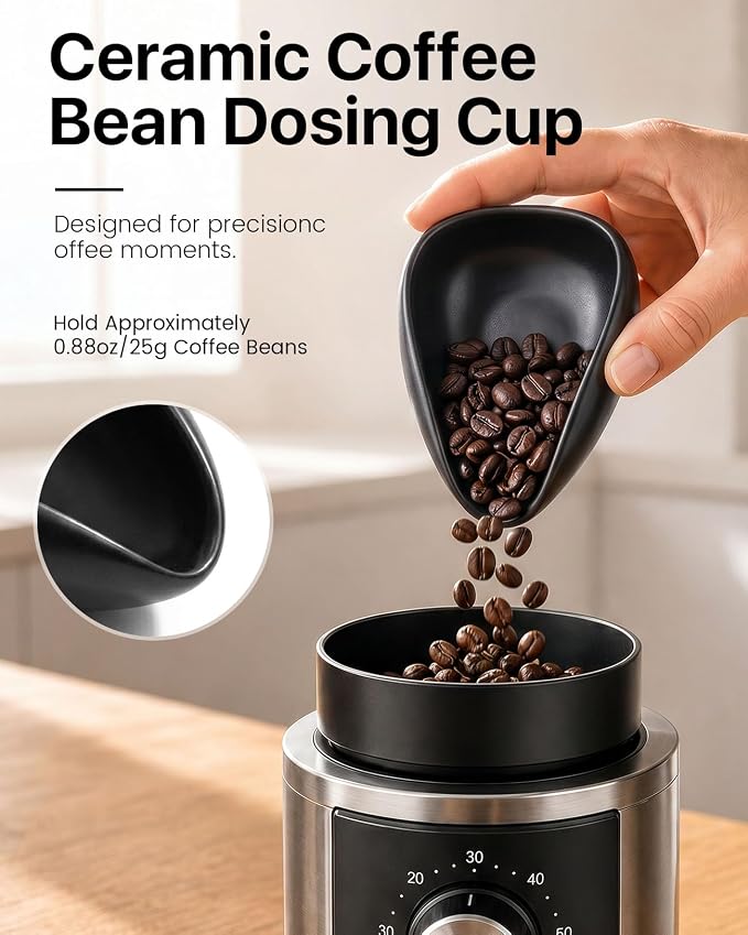 Ceramic Coffee Bean Dosing Cup + 10ml/0.35oz Sprayer + 5ml/0.18oz Dual-Headed - Image 2
