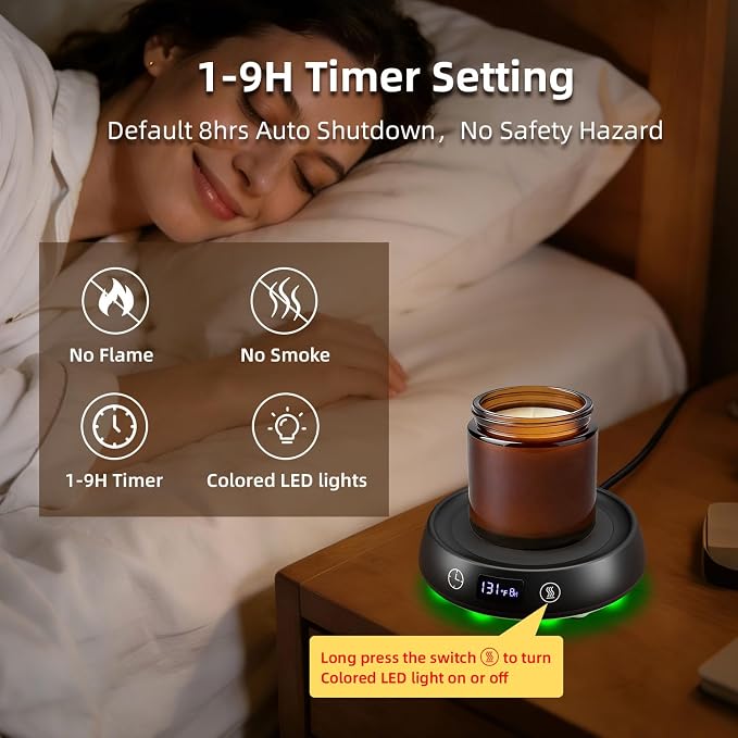 Coffee Mug Warmer & Marbling Mug Set, 1-9H Delay Start Timer Smart Heated - Image 4