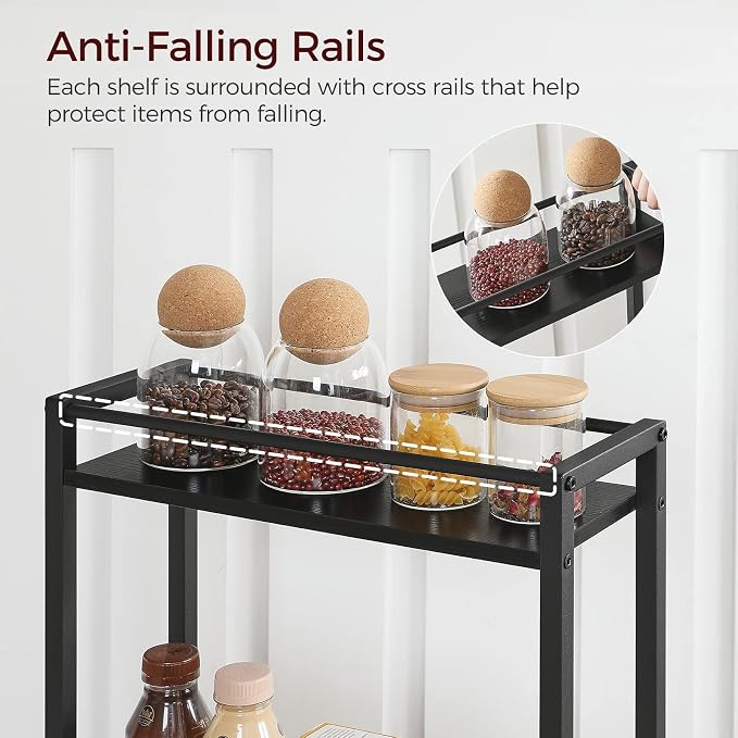 MAHANCRIS Slim Rolling Cart, Mobile Kitchen Cart on Wheels, Narrow Storage Cart - Image 6