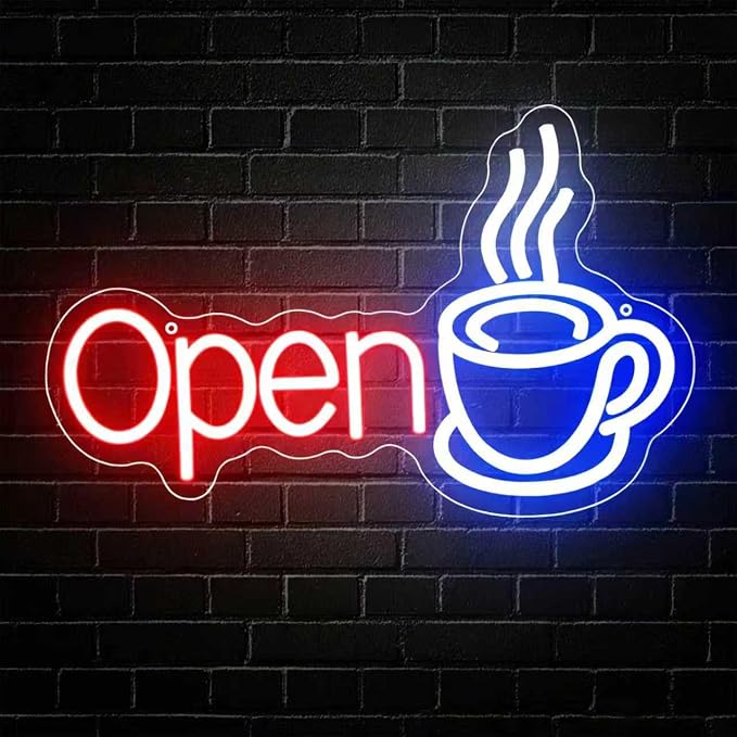 Coffee Open Neon Sign, Coffee Led Neon Light Signs by Unknown