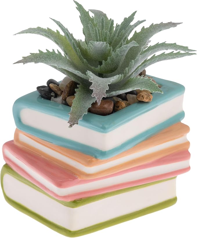 Karma, Shaped Artificial Succulents in Ceramic Pot, Faux Mini Succulent Plant by KarmaGifts