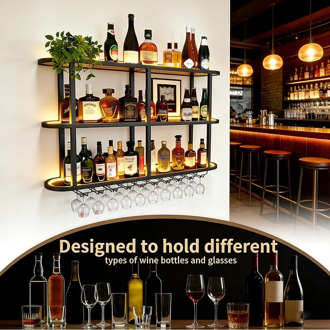 Metal Wall Mount Wine Rack, - Image 7