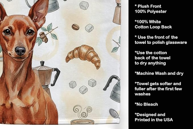 Caroline's Treasures Red Miniature Pinscher Min Pin Coffee Bar Kitchen Towel - Image 4