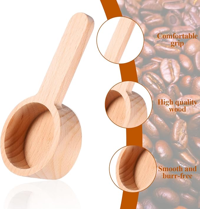 4 PCS Wooden Measuring Spoons Coffee Wooden Scoop - Image 3