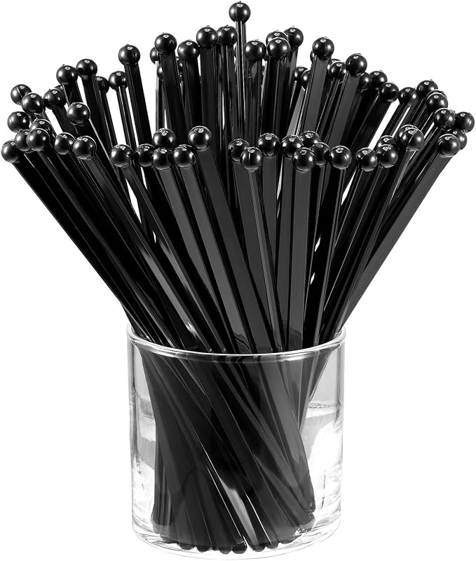 Honoson 100 Pcs Clear Swizzle Sticks Ball Head Stirrer Disposable Plastic Round by Honoson