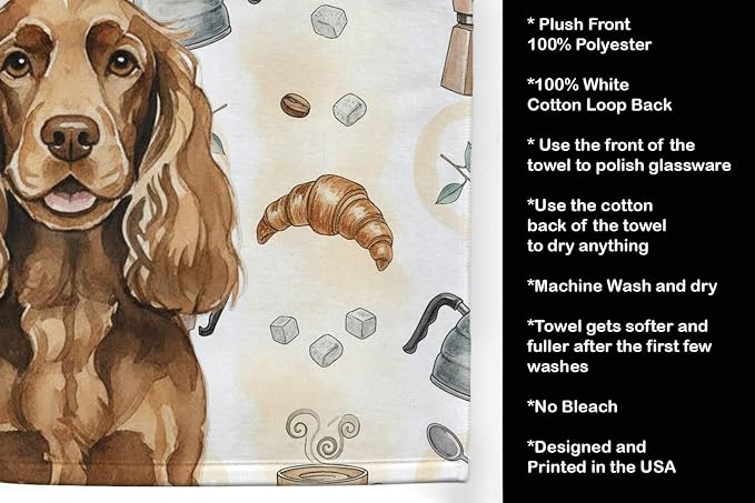 Caroline's Treasures Liver English Cocker Spaniel Coffee Bar Kitchen Towel - Image 4