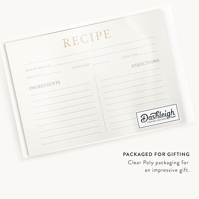 Dashleigh Elegant Recipe Cards 4x6 Double Sided, 50 Pack Thick Cardstock - Image 6