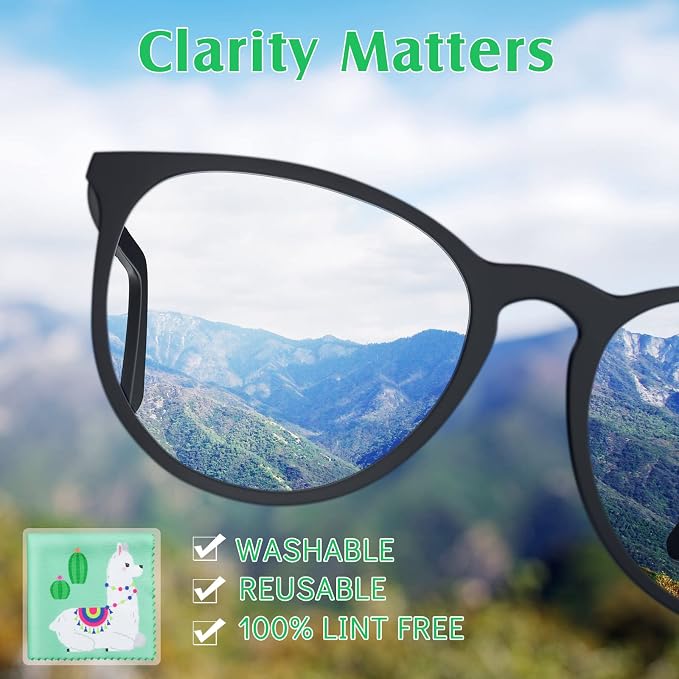 Weewooday 18 Pack Glasses Cleaning Cloth Cute Llama Cactus Design Microfiber - Image 7