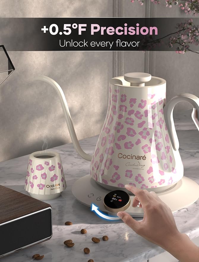 Cocinare Gooseneck Electric Kettle, ±0.5°F Precise Temperature Control - Image 5
