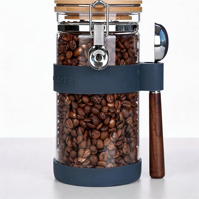 KKC 40oz Airtight Glass Coffee Canister by KKCHOMEACCENTSGmbH