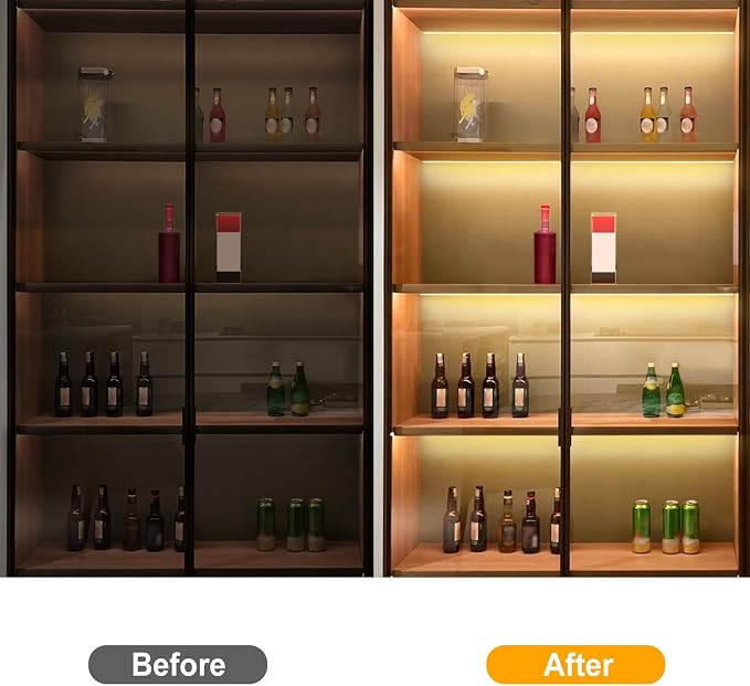 JUSJUBR Shelf Lights, Warm White 3000K, LED Under Cabinet Lights - Image 5