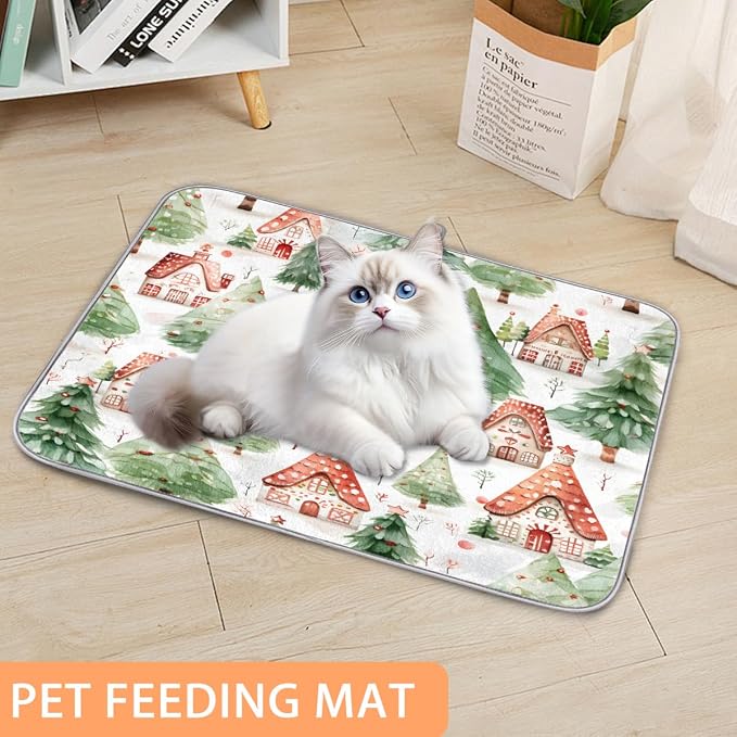 Xmax Green Trees And House Dish Drying Mat, Kitchen Counter Quick Dry Pads - Image 7