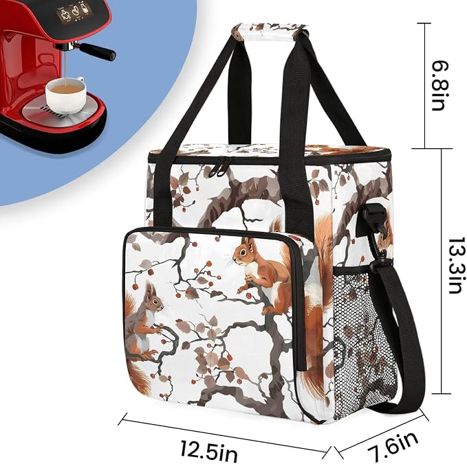 Funny Squirrel Coffee Maker Carring Bag, Large Insulated Storage Organizer Case - Image 2