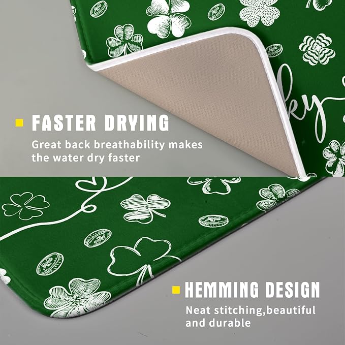 Lucky Shamrocks Dish Drying Mats - Image 3