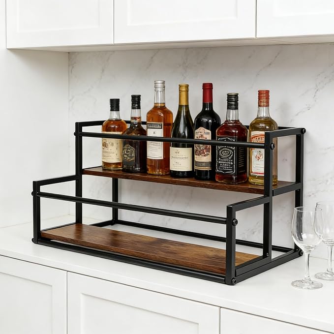 Coffee Syrup Rack Organizer -2 Tier 10 Syrup Bottles Holder Stand - Image 6