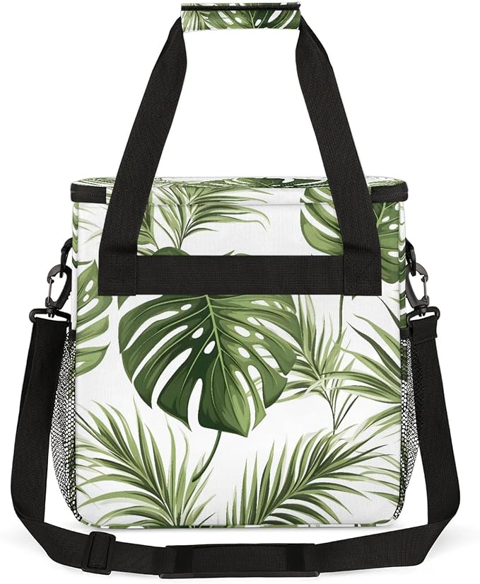 Tropical Plant Palm Leaves Coffee Maker Carring Bag, Large Insulated Storage - Image 5