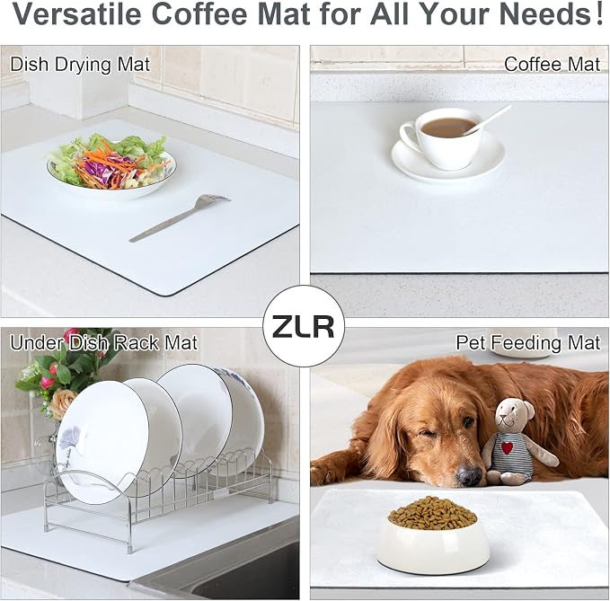 ZLR XXL Coffee Bar Mat for Barista Workstation, Milk White | Pro Home Cafe - Image 3