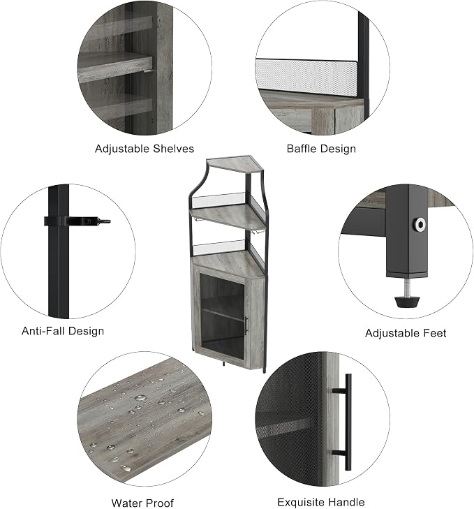 Amyove Corner Wine Bar Cabinet - Image 7
