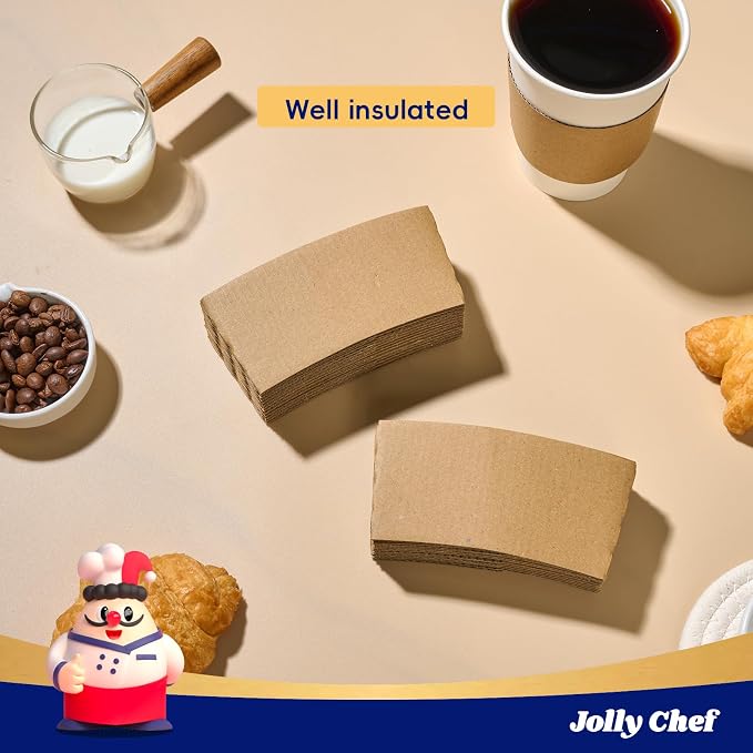 JOLLY CHEF 500 Pack Paper Coffee Cups Sleeves, 20 oz Disposable Paper Cups - Image 4