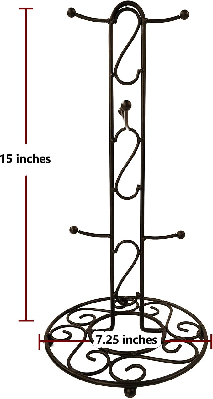 K-Cliffs Coffee Mug Tree Holder Kitchen Metal Tea Cup Drying Rack Countertop - Image 5