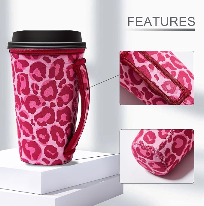 3 Piece Reusable Iced Coffee Sleeves Java Sok Coffee Sleeves - Image 2