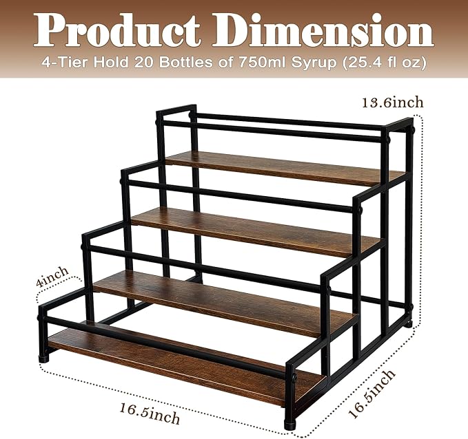 Klxuyuo 4-Tier Coffee Syrup Rack - Image 3