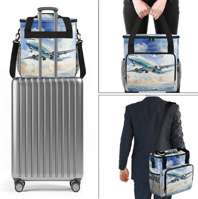 Airplane Flying Coffee Maker Carring Bag, Large Insulated Storage Organizer - Image 7