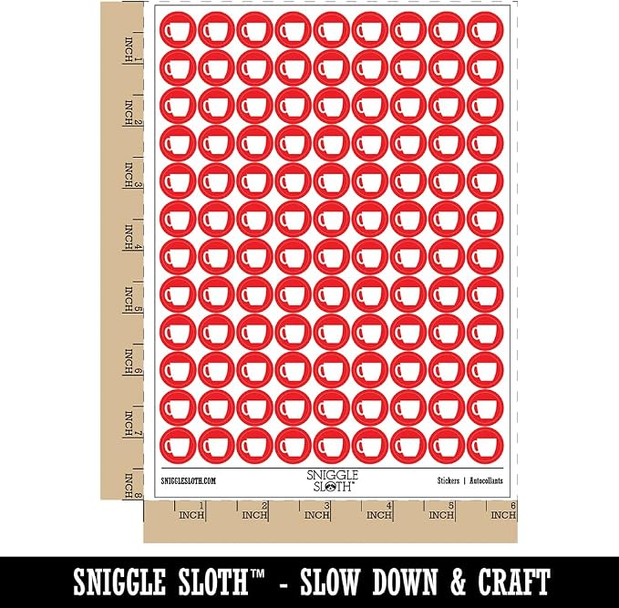 Coffee Mug Cup Solid 200+ Round Stickers - Image 2