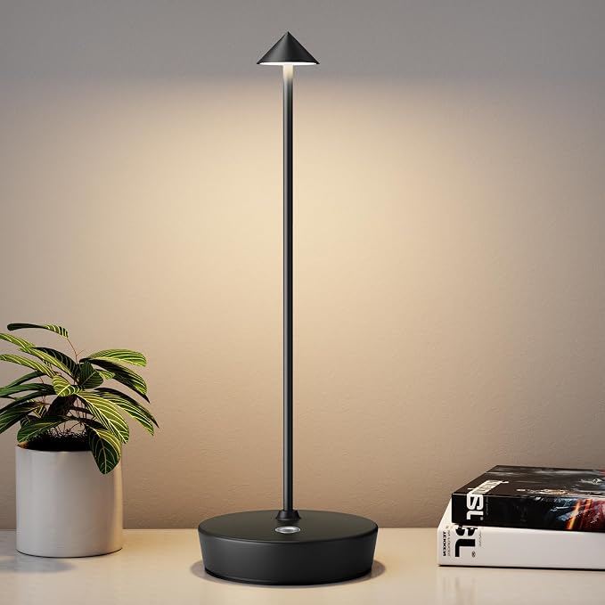 Rechargeable Cordless Table Lamp, Portable Powered LED Battery 6000mAh Metal by YIBEN