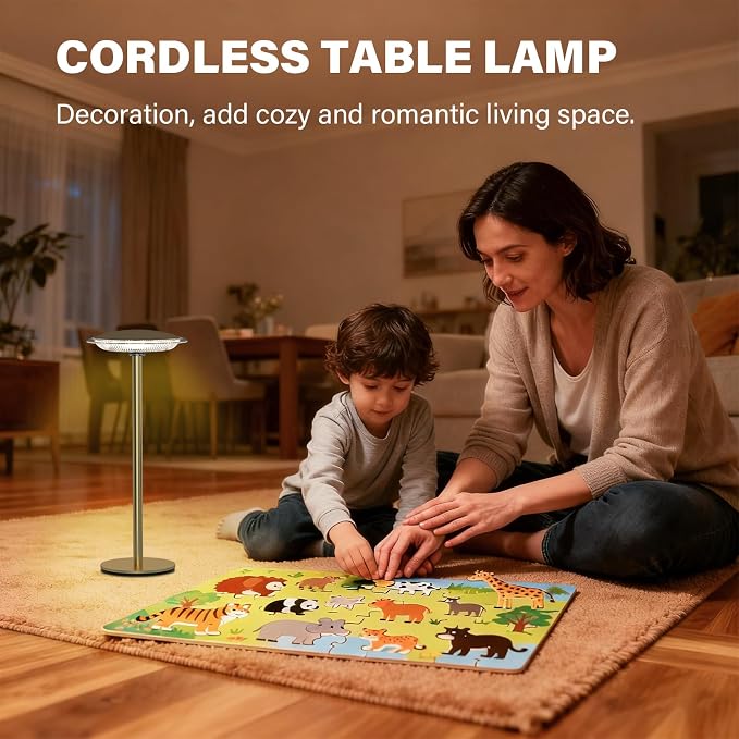 LED Cordless Table Lamp Rechargeable Battery Desk lamp, Brightness Dimmable - Image 5