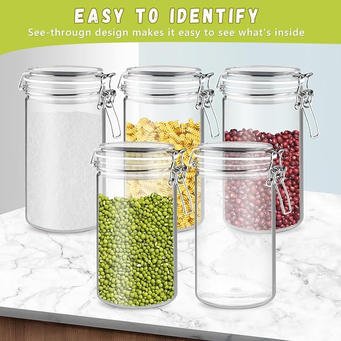 3 Pcs Plastic Sealed Storage Jars Empty Clear Food Storage Container - Image 6