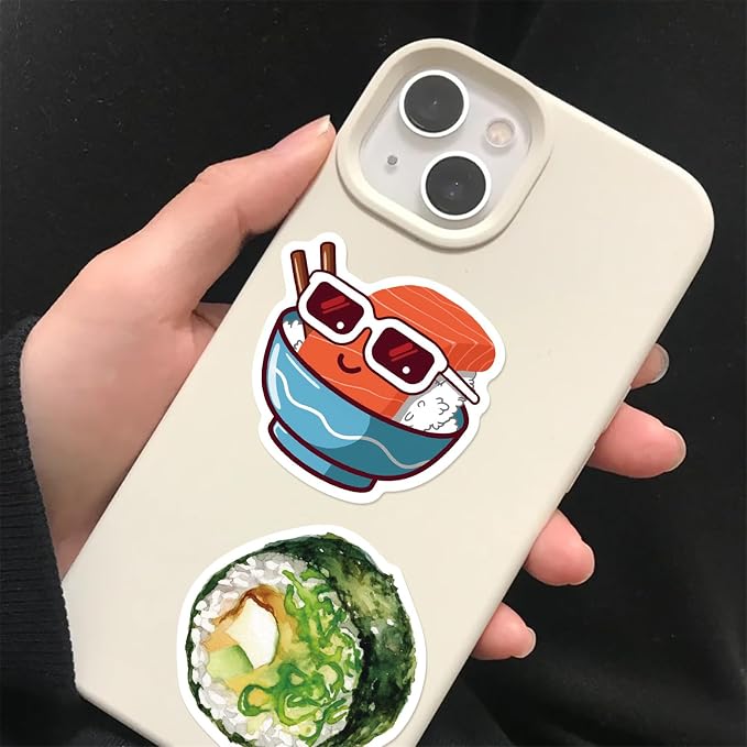 50pcs Cute Sushi Stickers for Kids, Kawaii Food Stickers for Water Bottle - Image 6