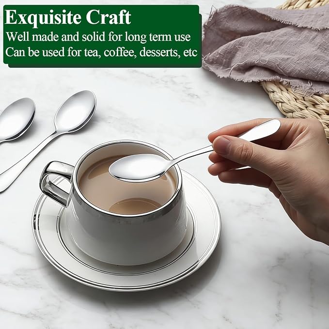 Demitasse Espresso Spoons 12 Pieces 5.5", Berglander Stainless Steel Mini - Image 7
