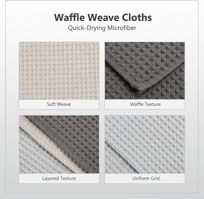 4 Pcs Waffle Weave Microfiber Coffee Machine Cloths, 11.8 in / 30 cm - Image 2