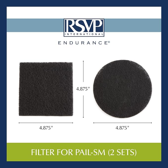 RSVP International Charcoal Compost Bin Filter 2-Piece Set Helps Keep Kitchen - Image 7